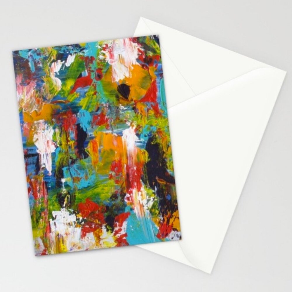NWT - "Mediterranean" Art Card & Envelope Set (2), Artwork by Noora Elkoussy